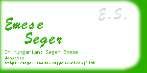 emese seger business card